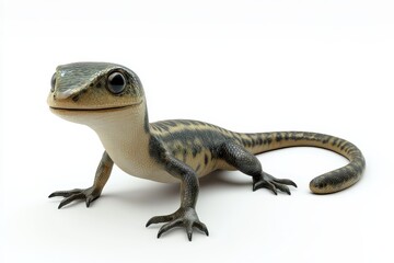 Naklejka premium Skink wagging tail 3d render cartoon character on white background