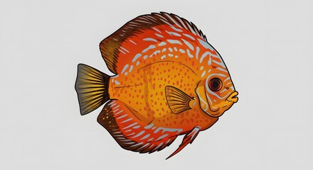Vibrant Cartoon Discus Fish Illustration