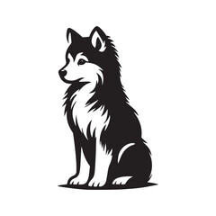 Minimalist Sitting Dog Vector Illustration — Pet Silhouette for Logo, Branding, and Design Projects