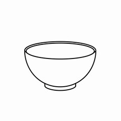 Simple outline of a round bowl in minimalist design  