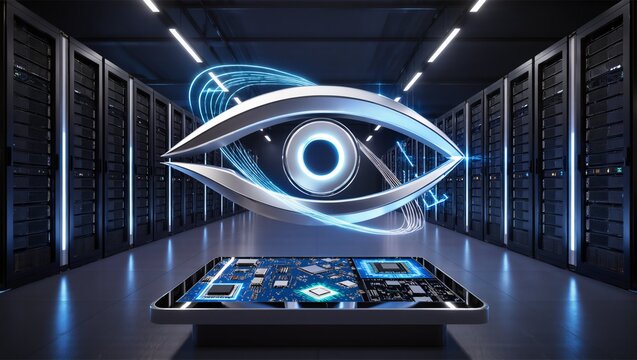 computer network concept with binary code