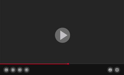 Modern video player design template for web and mobile apps flat style. Vector illustration
