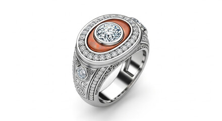 silver ring isolated on white background