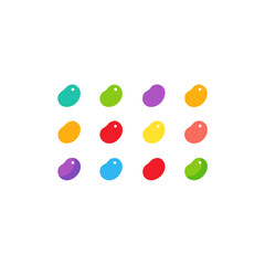  different jelly bean icons set