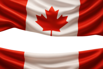 Red and white Canadian flag with a maple leaf on it. isolated-3d-on-transparent-background