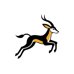 Obraz premium antelope leaping hand drawn motion paint vector .svg
