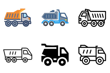 Heavy Duty Truck Icon Earthmoving Equipment Cargo Hauler

