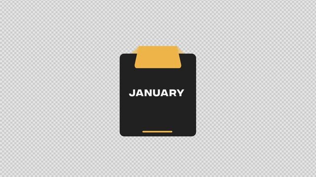 Animated Calendar Transition: January Reveal - Clean, Minimalist Motion Graphics for New Year's Presentations