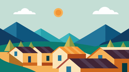 winter landscape with houses