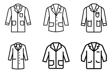 White lab coat icon for medical, scientific, laboratory, and healthcare professional use