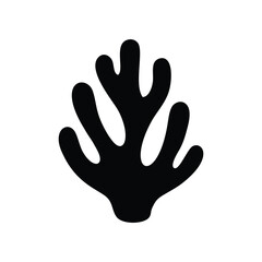 Minimalist Black Coral Seaweed Graphic Icon