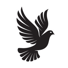 Fototapeta premium Elegant Dove Silhouette A Symbol of Peace and Freedom with its wings soaring gracefully, embodying hope and tranquility in a minimalist design.
