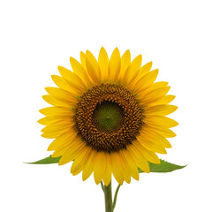 Fototapeta premium Single sunflower on contrasting black background