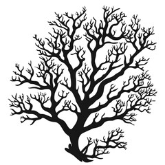 Coral black silhouette isolated on a transparent background