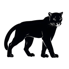 Obraz premium Cougar (Mountain Lion) black silhouette isolated on a transparent background