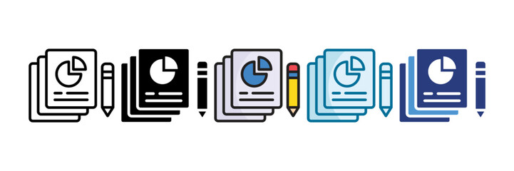 Annual Report Icon Set Multiple Style Collection