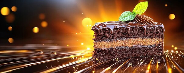 Indulging in decadent chocolate cake gourmet bakery food photography setting close-up view tempting dessert