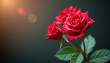 Blossomed red and white roses, pristine leaves, pure stem, gorgeous background , background, nature