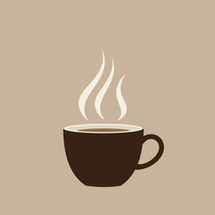Obraz premium Steaming Cup of Coffee Illustration