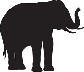 Fototapeta premium Elephant silhouette vector illustration on white background