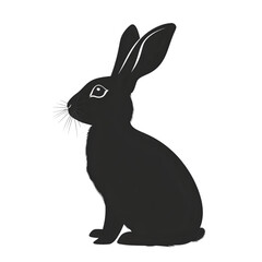 Obraz premium Hare black silhouette isolated on a transparent background