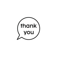 Thank you icon vector logo design template