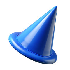 Shiny blue cone isolated against black background ideal for graphic design projects