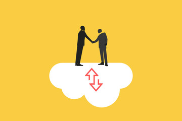 Business deal or financial agreement concept. Business negotiation, deal making or acquisition, merger