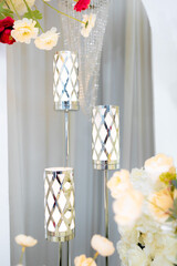 Modern Silver Floor Lamps Amid Luxurious Floral Decor
