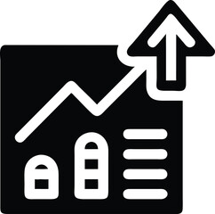 Obraz premium Financial growth icon. chart with upward arrow