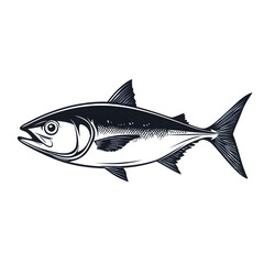 Fototapeta premium Mackerel black silhouette isolated on a transparent background