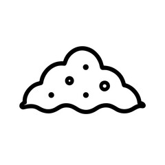 Fototapeta premium Manure heap with fertilizer granules, symbolizing soil enrichment – outline