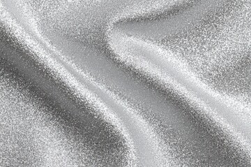 Silver glittering fabric with visible texture and folds creating a subtle metallic sheen