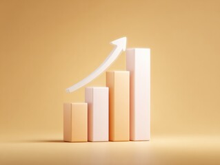 Modern Professional Bar Graph with Upward Arrow Showing Financial Growth and Market Expansion for Business and Digital Marketing Content