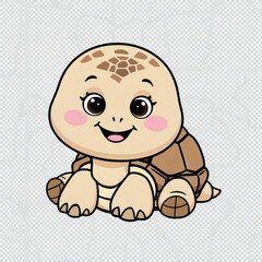 cute baby tortoise illustration