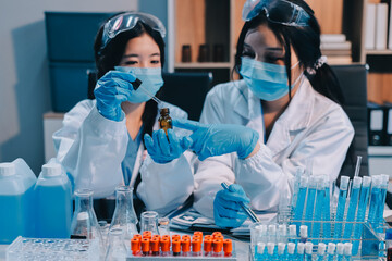Modern Empty Science Laboratory With Microscopes, Test Tubes And Other Laboratory Equipments