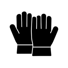 Obraz premium Pair of gardening gloves, symbolizing manual protection – black fill