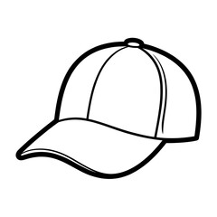 A black and white cap illustration line art of a coloring page