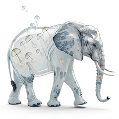Obraz premium a transparent elephant filled with floating jellyfish