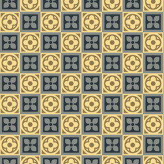 Traditional Spanish Tile Pattern with Geometric Floral Design