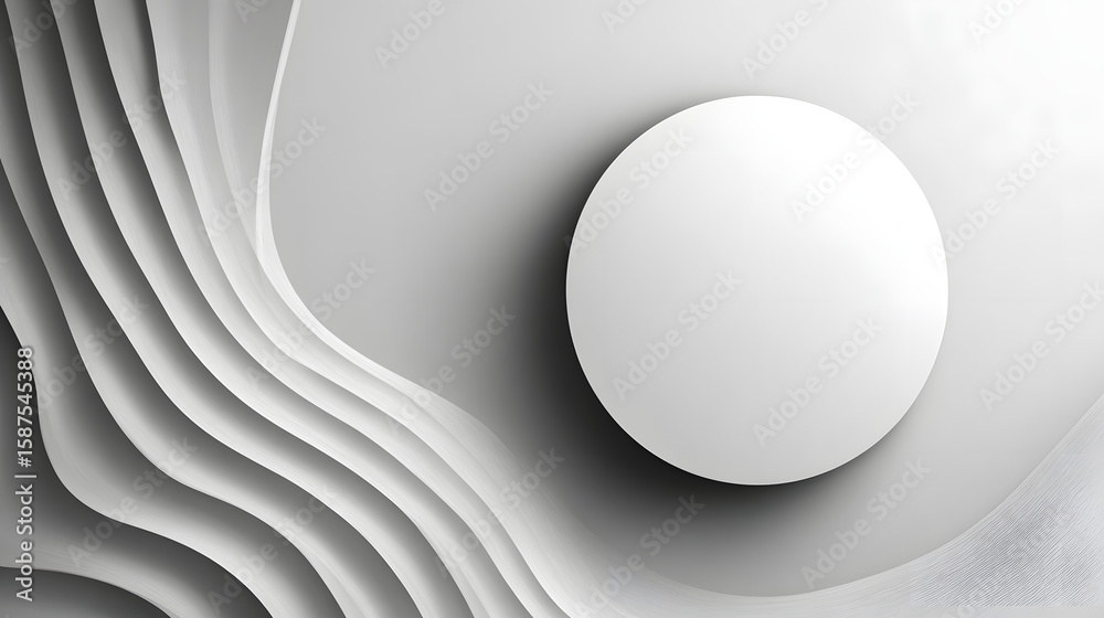 Poster abstract background with a gray circle. white and grey abstract modern transparency circle presentat