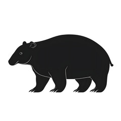 Obraz premium Tapir black silhouette isolated on a transparent background