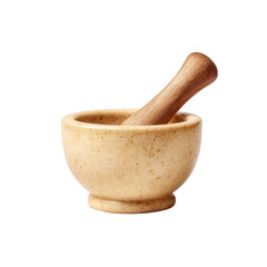 A traditional stone mortar with a wooden pestle, perfect for grinding spices and herbs. Ideal for culinary uses, emphasizing the art of cooking and flavor enhancement.