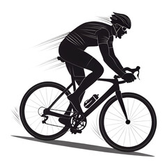 Silhouette of a cyclist, Dispersing Cyclist