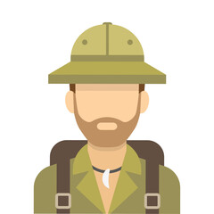 Explorer Illustration: A stylized illustration of a determined explorer, equipped with a hat and backpack, ready to discover uncharted territories.