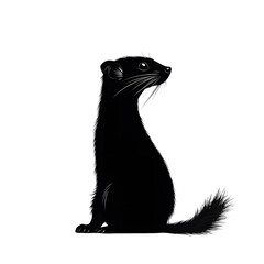 Obraz premium Weasel black silhouette isolated on a transparent background