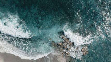 Obraz premium aerial photography mesmerizing surface of oceans and seas showcasing interplay of light