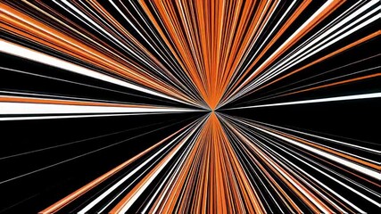 Radiating from a central point dynamic white lines fan out against the bright orange background evoking the feeling of motion and urgency perfect for enhancing the visual impact of