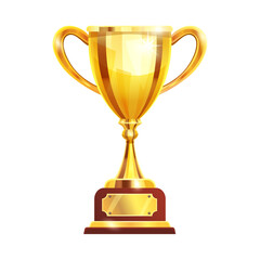 Golden Trophy of Achievement: A gleaming golden trophy, a symbol of prestige and victory, stands tall against an unobtrusive backdrop, representing success, reward, and excellence.