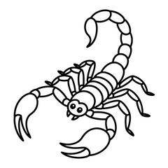 A black and white scorpion illustration line art of a coloring page 